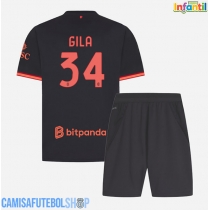 Camisa de time de futebol AC Milan Mario Gila #34 Replicas 3º Equipamento Infantil 2026-27 Manga Curta (+ Calças curtas)